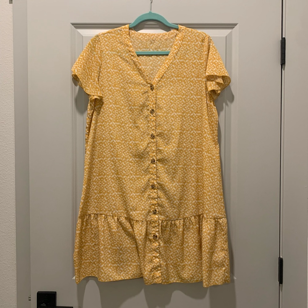 Polka Dot V Neck T-Shirt Dress